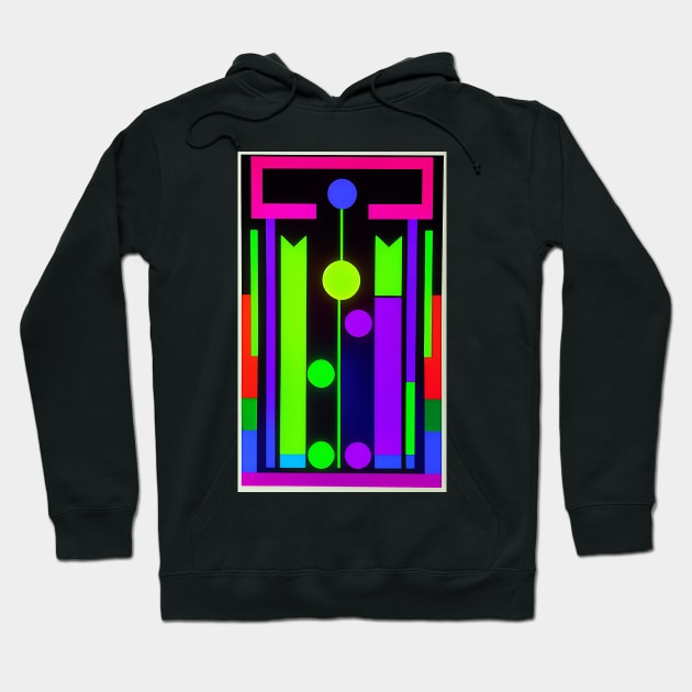 Day Glo Fluorescent Abstract Modern Hoodie by ArtBeatsGallery